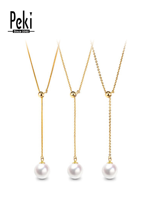 珍珠项链4 材质：珍珠、18k金